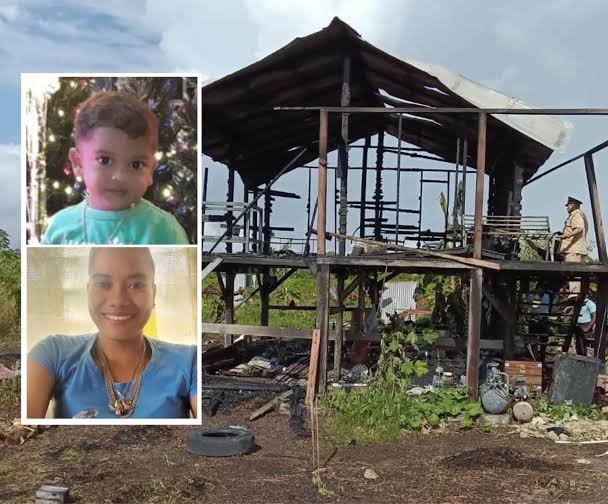 Mother, three-year-old son die in Essequibo fire; partner arrested